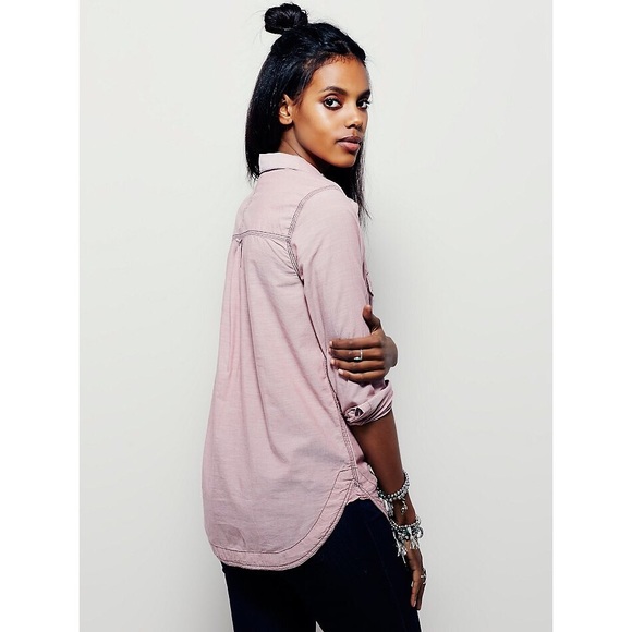Free People Last Chance Button Down In Pink Size S - Picture 2 of 8